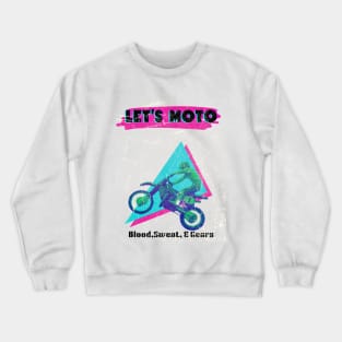 80's Motocross Shirt Let's Moto Crewneck Sweatshirt